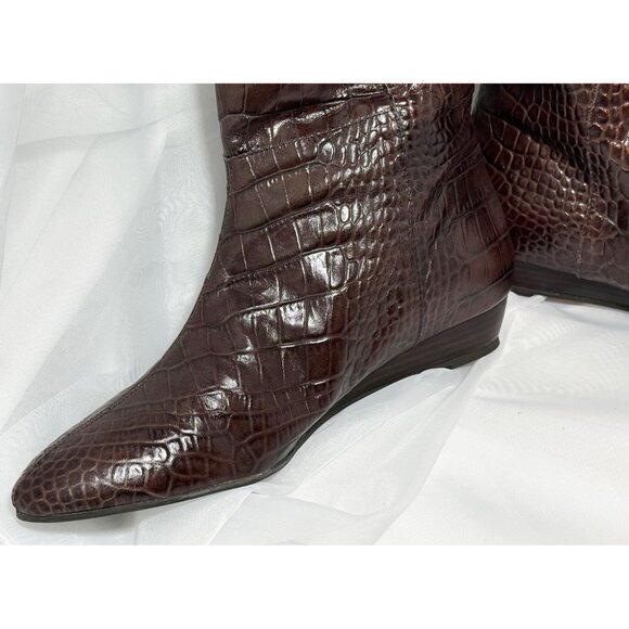 NWOT - Vintage BCBG  Genuine Leather "Petler" Boots - Dark Brown - Size 7 1/2 - Picture 5 of 9